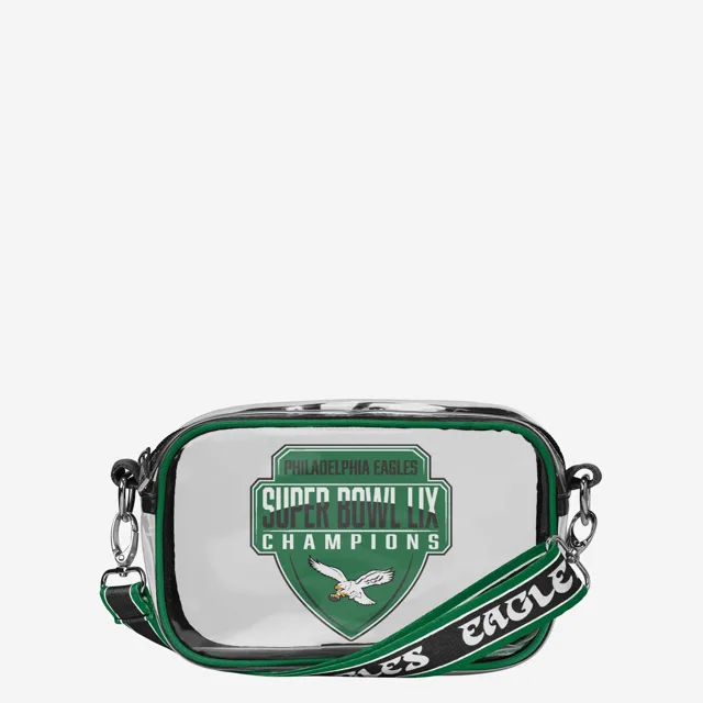 Philadelphia Eagles Sac à bandoulière transparent vert Kelly Champions du Super Bowl LIX