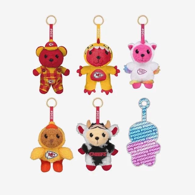 Kansas City Chiefs FOOCOOS Peluche Sac Charm Porte-clés Blind Box Série 1