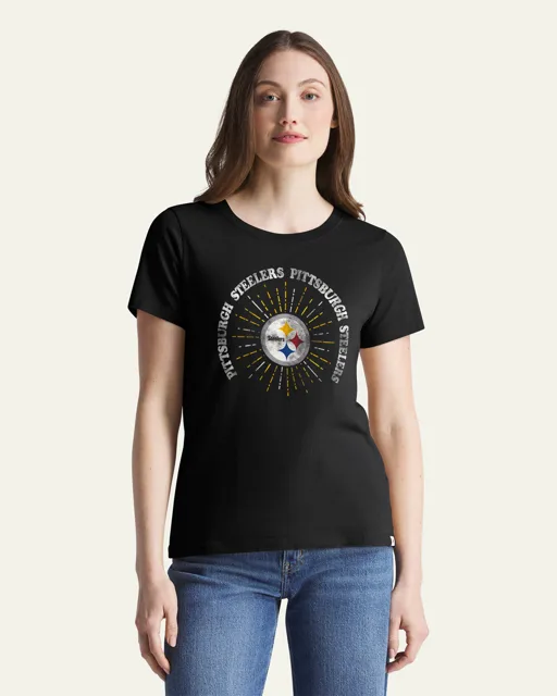 Pittsburgh Steelers SHINE LINES '47 T-SHIRT DE TOUS LES JOURS POUR FEMMES