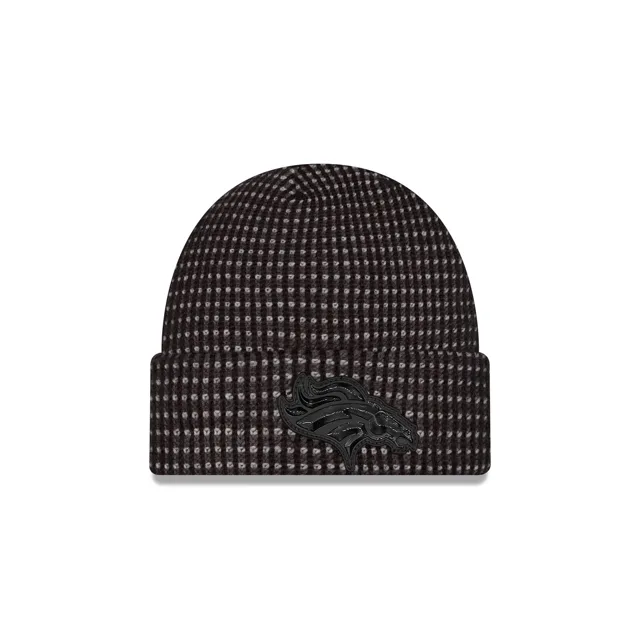 Denver Broncos 2026 Sideline Bonnet en tricot noir à revers pour temps froid