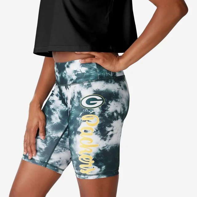 Green Bay Packers Short de vélo Team Color Tie-Dye pour femme