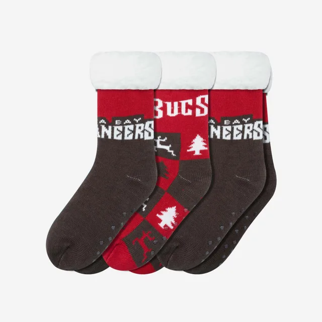 Tampa Bay Buccaneers Lot de 3 paires de chaussettes pantoufles Fan Footy pour femmes