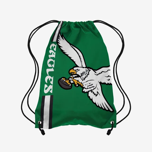 Philadelphia Eagles Sac à dos rétro avec grand logo vert Kelly avec cordon de serrage