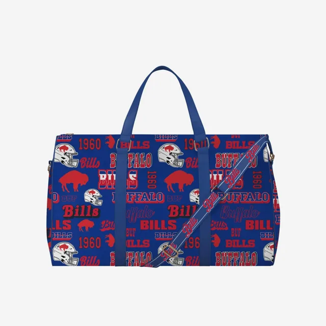 Buffalo Bills Répétez le sac de sport de week-end en nylon à imprimé rétro