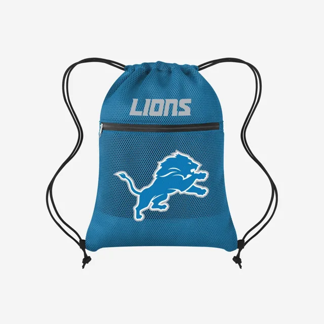 Detroit Lions Sac à dos avec cordon de serrage et poche en filet