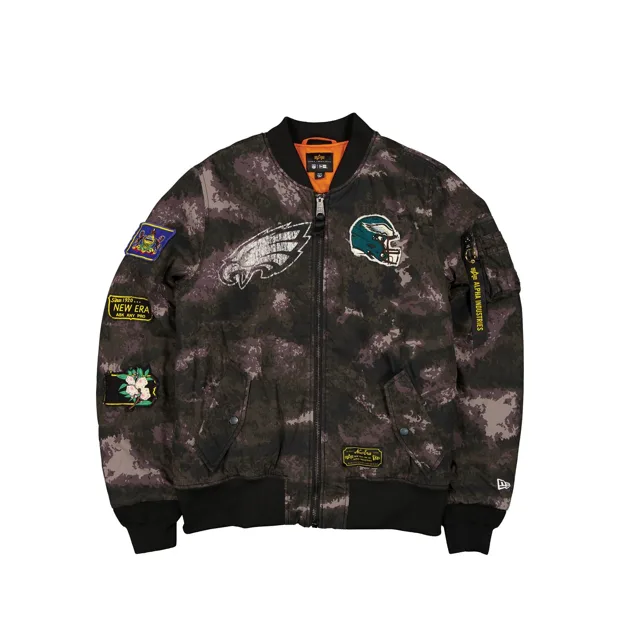 Alpha Industries x Philadelphia Eagles Blouson aviateur camouflage noir MA-1