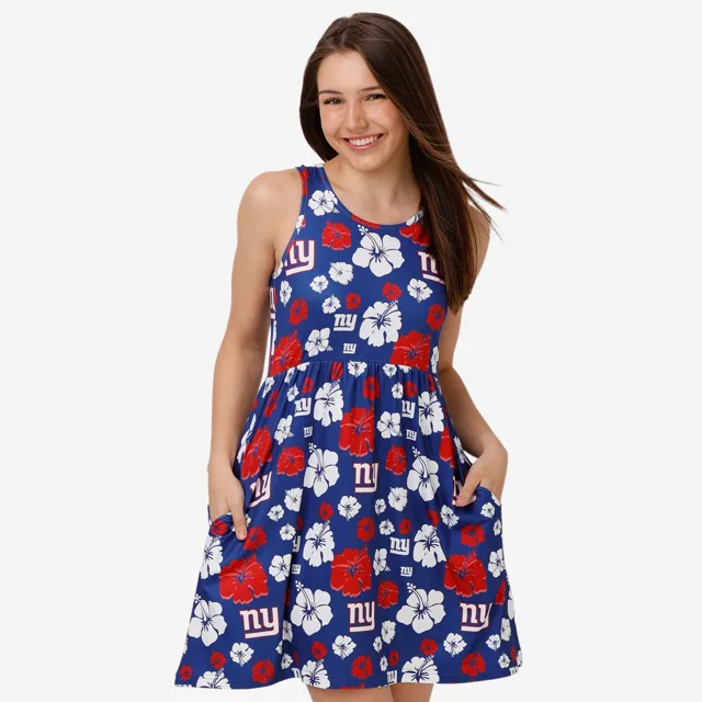 New York Giants Robe d'été florale préférée des fans pour femmes