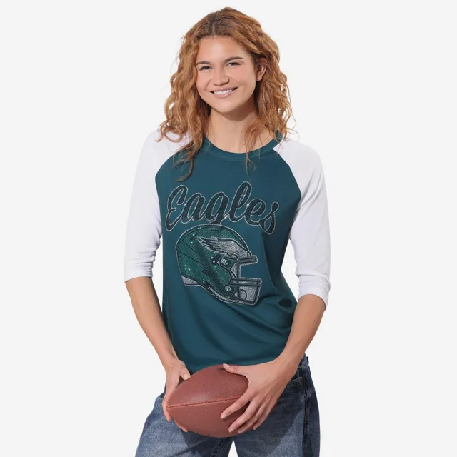 Philadelphia Eagles T-shirt raglan strass