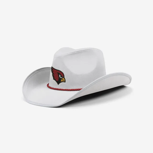 Arizona Cardinals Chapeau de cowboy avec logo en strass blanc
