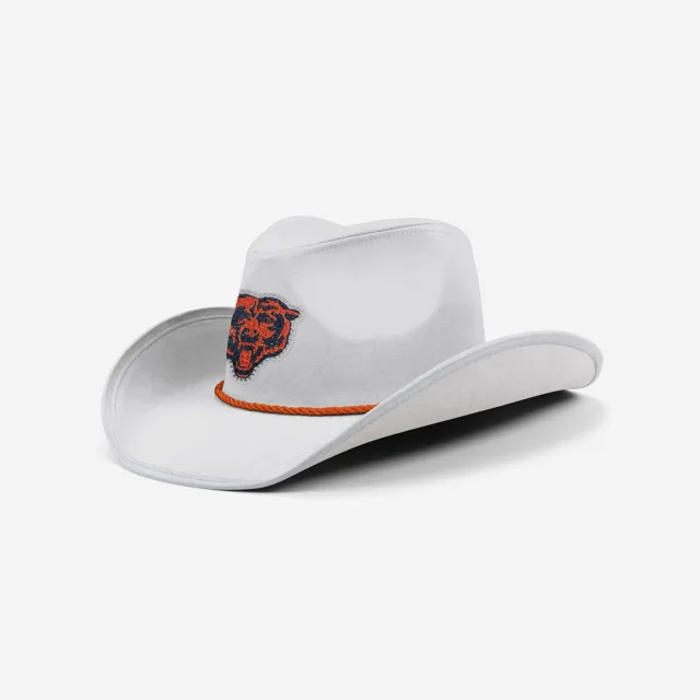 Chicago Bears Chapeau de cowboy avec logo en strass blanc