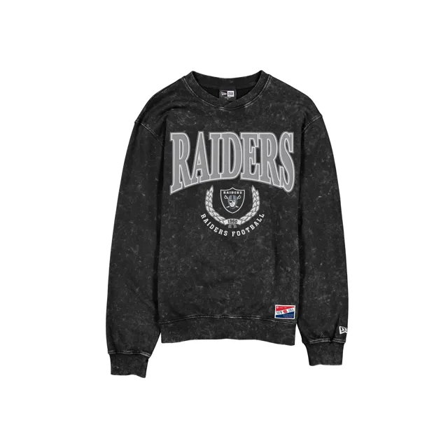 Las Vegas Raiders Col rond à délavage minéral Throwback