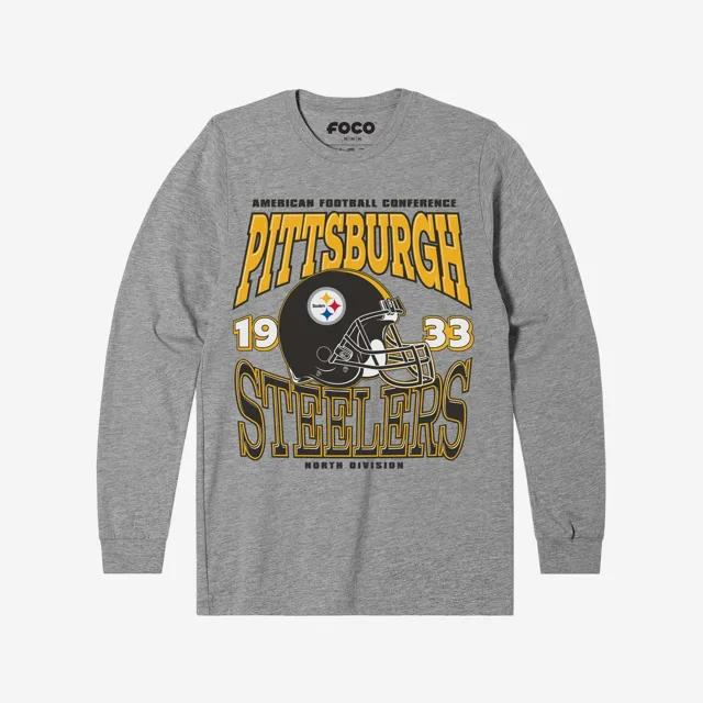 Pittsburgh Steelers T-shirt à manches longues avec casque d'équipe classique