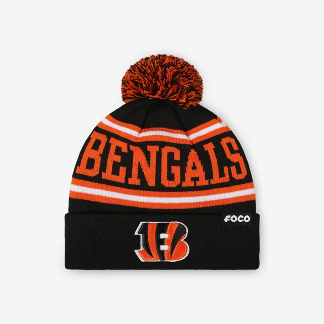 Bonnet à pompon avec logo principal Cincinnati Bengals