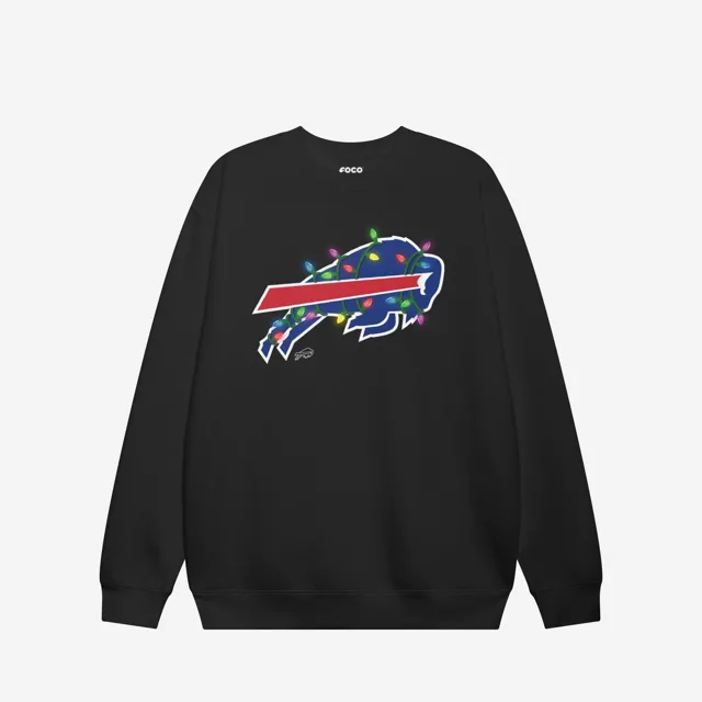 Buffalo Bills Sweat-shirt à col rond avec logo principal Holiday Lights