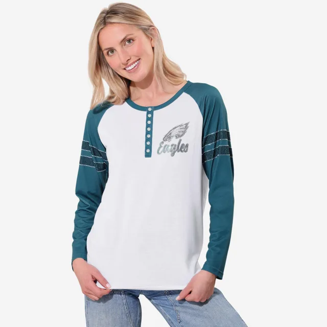 Philadelphia Eagles Henley à manches longues avec strass