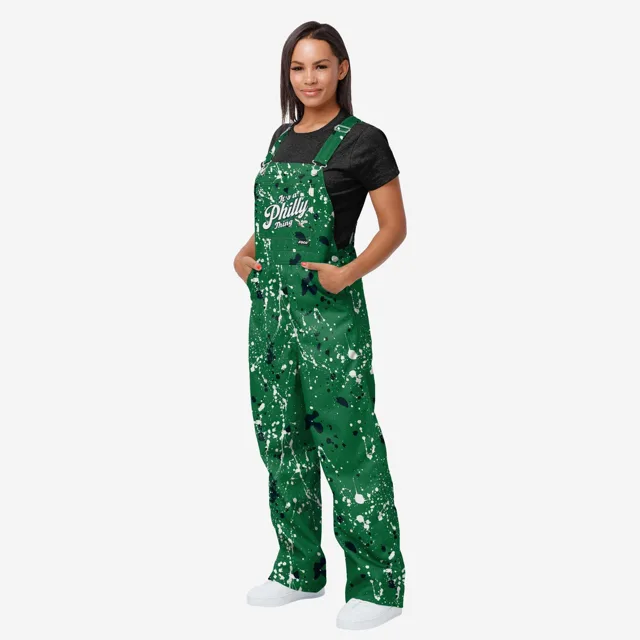 Philadelphia Eagles Salopette à bretelles Kelly Green Paint Splatter pour femme