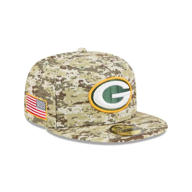 Green Bay Packers 2025 Salut au service Fan Gear 59FIFTY Chapeau ajusté
