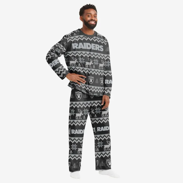 Las Vegas Raiders Pyjama de vacances en famille à motif laid pour hommes