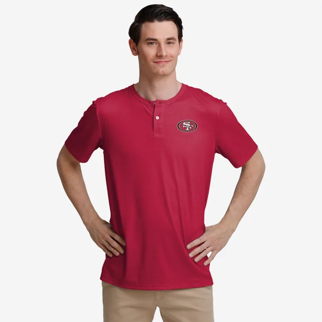 San Francisco 49ers Solid Team Logo Henley à manches courtes