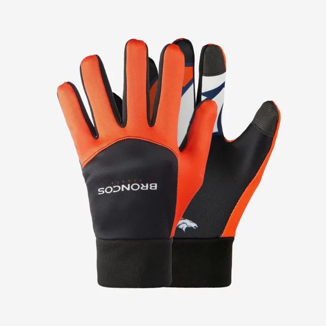 Denver Broncos Gants de textos avec logo sur la paume