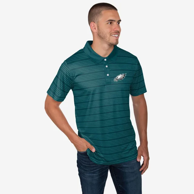 Polo rayé en polyester Philadelphia Eagles