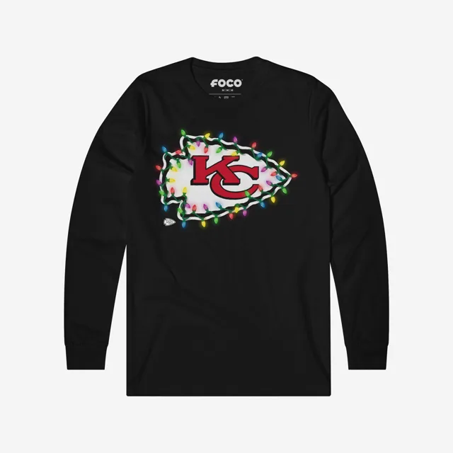 Kansas City Chiefs T-shirt à manches longues avec logo principal Holiday Lights