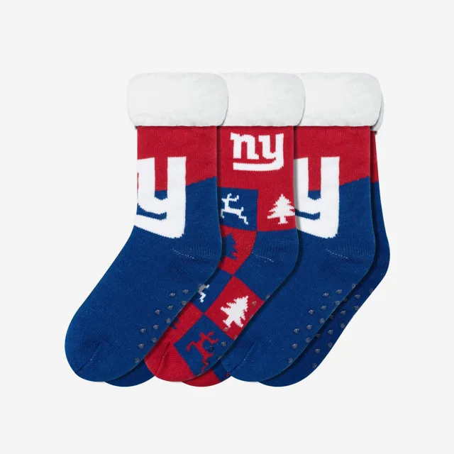 New York Giants Lot de 3 paires de chaussettes pantoufles Fan Footy pour femmes