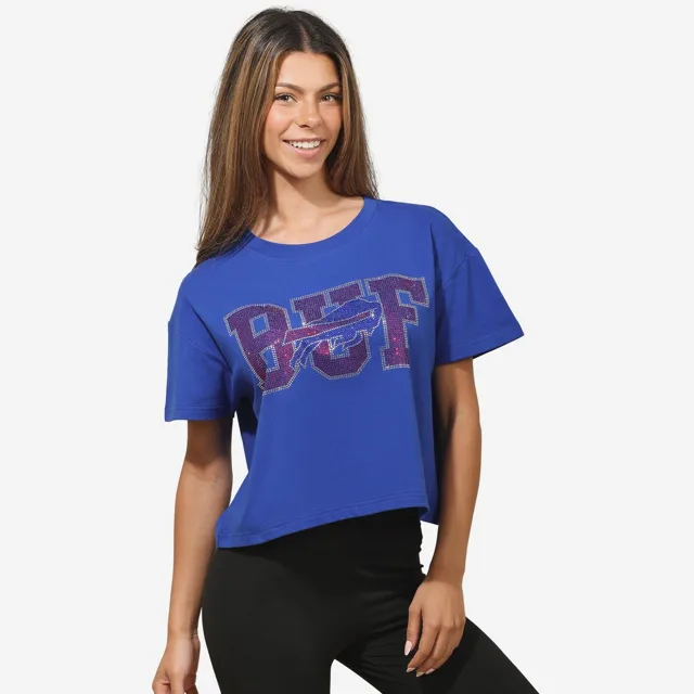 Buffalo Bills Haut court avec logo strass pour femme