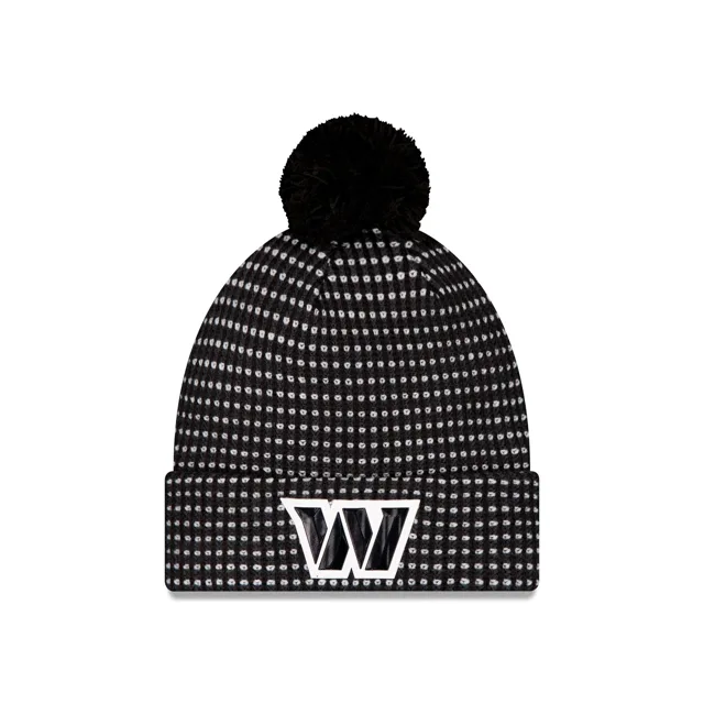 Washington Commanders 2026 Sideline Bonnet en tricot à pompon noir pour temps froid