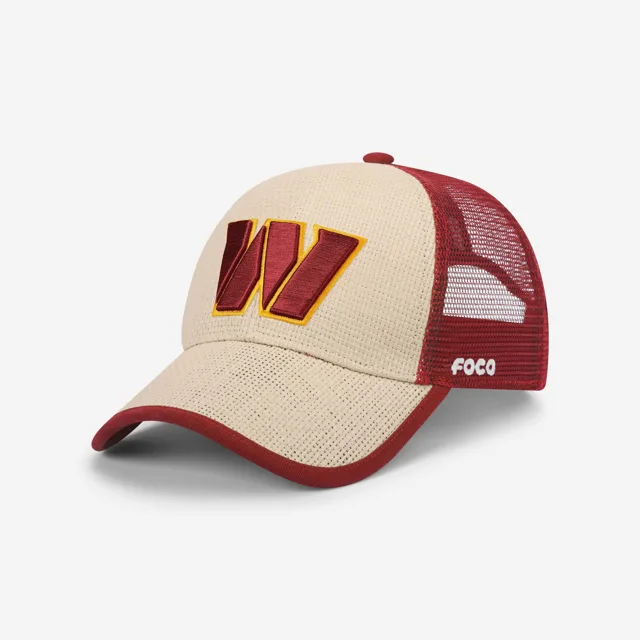 Washington Commanders Casquette de camionneur décontractée en paille