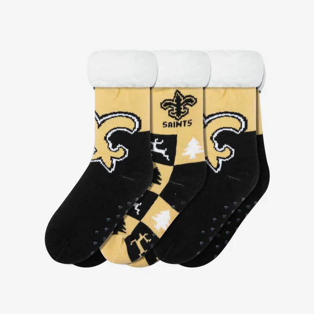 New Orleans Saints Lot de 3 paires de chaussettes pantoufles Fan Footy pour femmes