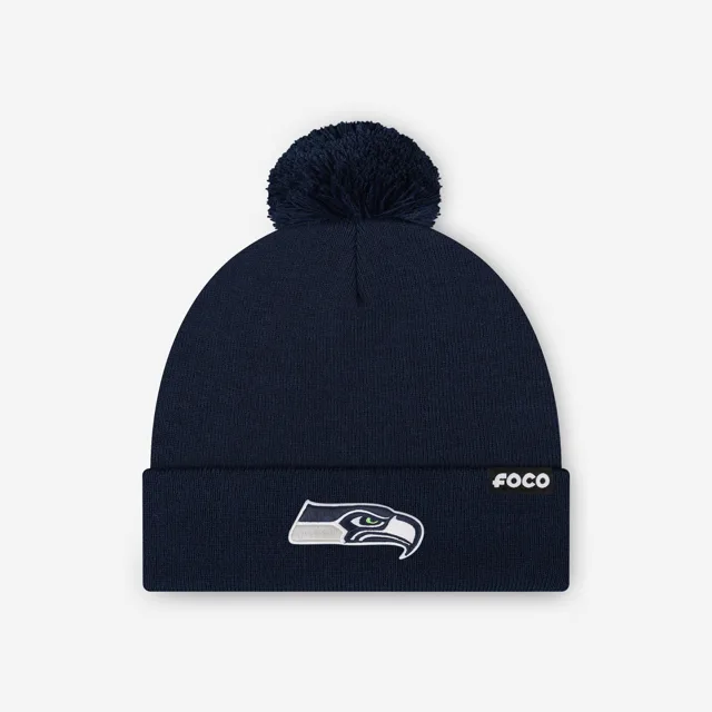 Bonnet à pompon avec logo principal Seattle Seahawks Basic