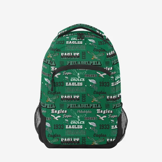 Philadelphia Eagles Répétez le sac à dos d'action d'impression rétro