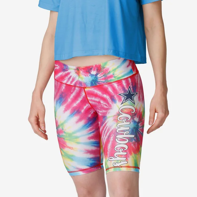Dallas Cowboys Short de vélo tie-dye pour femme