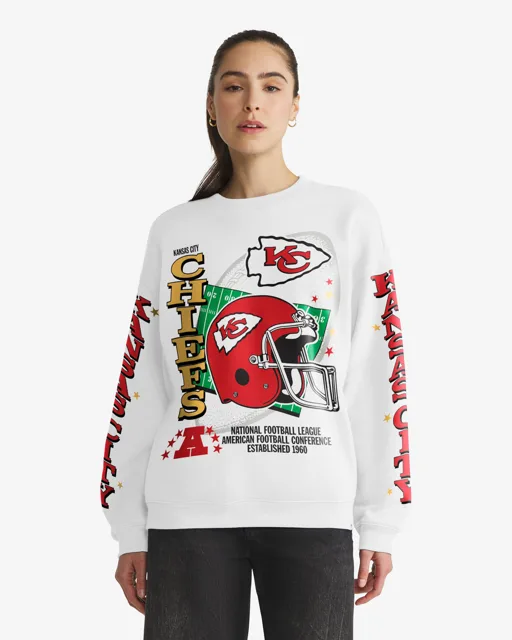 Kansas City Chiefs THUNDEROUS '47 ÉQUIPAGE SURDIMENSIONNÉ POUR FEMMES