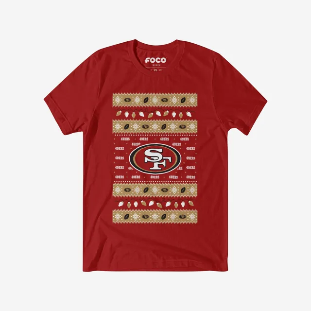San Francisco 49ers T-shirt pull lumières de Noël