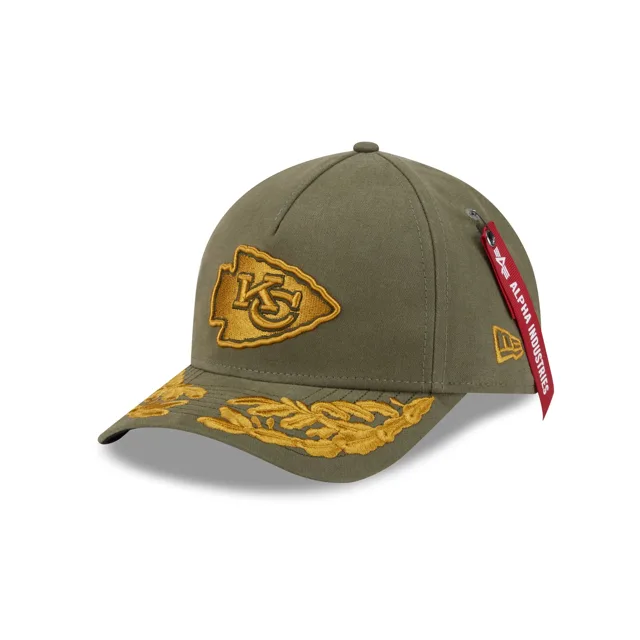 Alpha Industries x Kansas City Chiefs Casquette Snapback 9FORTY M-Crown A-Frame vert olive