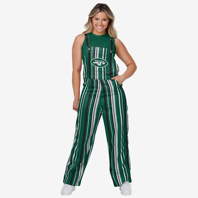 New York Jets Salopette à bretelles Hyper Stripe pour femme