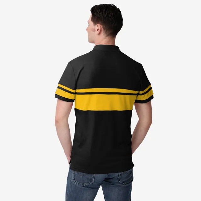 Polo à rayures en coton Pittsburgh Steelers