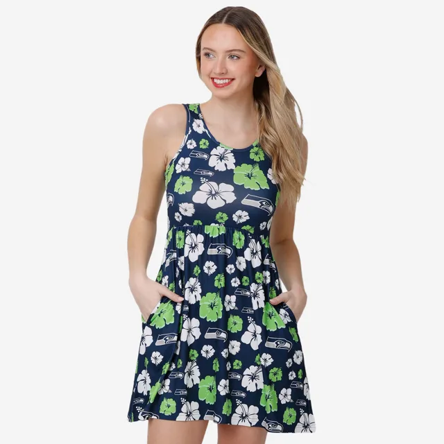 Seattle Seahawks Robe d'été florale préférée des fans pour femmes