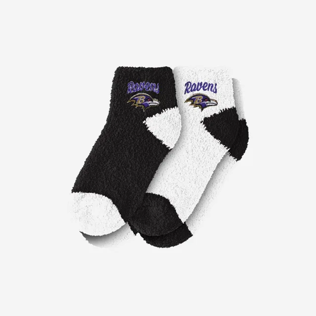 Baltimore Ravens Lot de 2 socquettes floues avec logo script pour femme