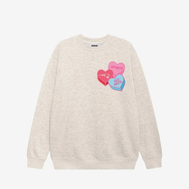 New England Patriots Sweat-shirt à col rond Candy Heart