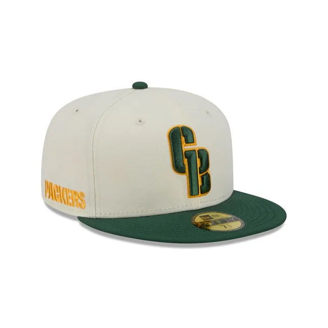 Green Bay Packers Deceptor Chrome Blanc 59FIFTY Casquette ajustée