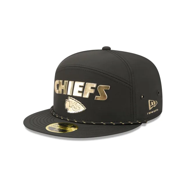 Kansas City Chiefs Panneau fendu en corde avec logo doré 59FIFTY Chapeau ajusté