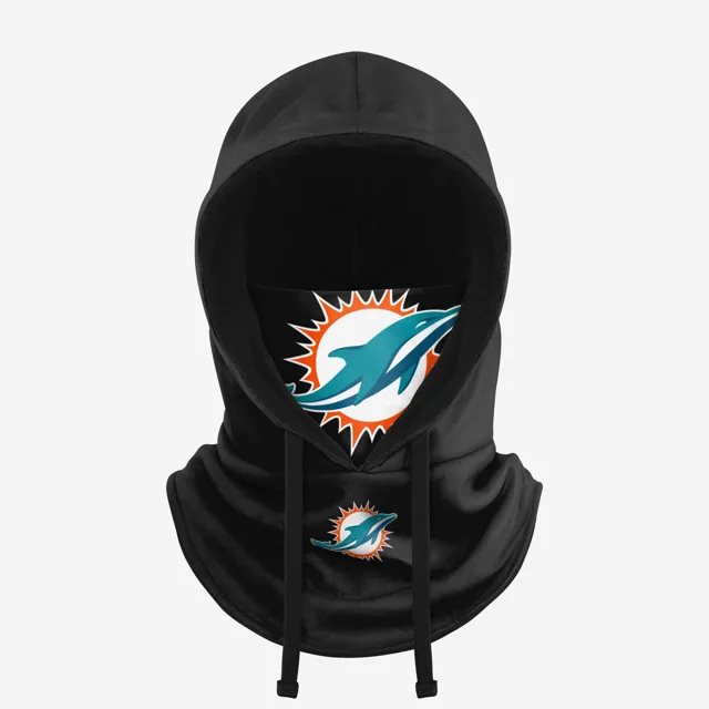 Miami Dolphins Guêtre à capuche noire avec cordon de serrage