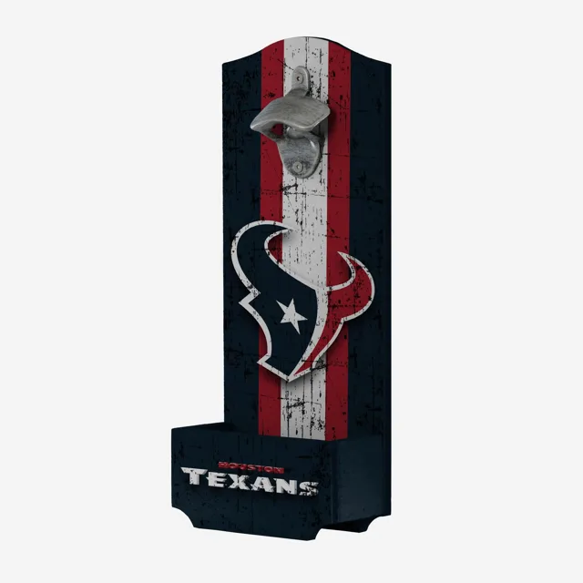 Houston Texans Panneau ouvre-bouteille en bois