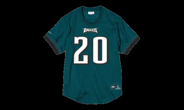 NFL Nom et numéro Mesh Brian Dawkins Chemise à col rond "2003 Philadelphia Eagles - Dark Teal" NNMPMG18061 PEADKTL03BDA