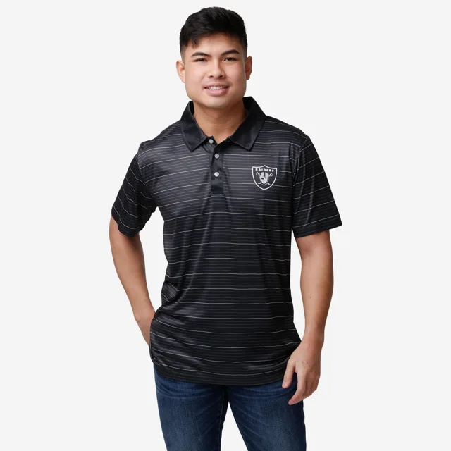Polo rayé en polyester Las Vegas Raiders