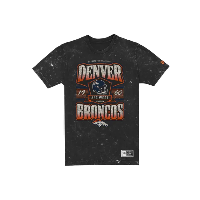Denver Broncos T-shirt noir graphique délavé
