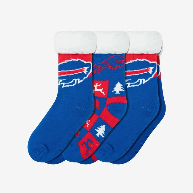 Buffalo Bills Lot de 3 paires de chaussettes pantoufles Fan Footy pour femmes